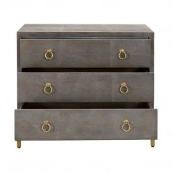 Essentials For Living Strand Shagreen 3 Drawer Nightstand FURNITURE
