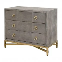 Essentials For Living Strand Shagreen 3 Drawer Nightstand FURNITURE