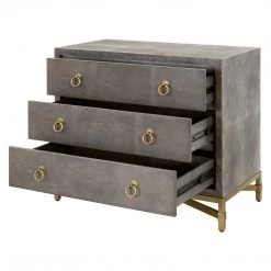 Essentials For Living Strand Shagreen 3 Drawer Nightstand FURNITURE